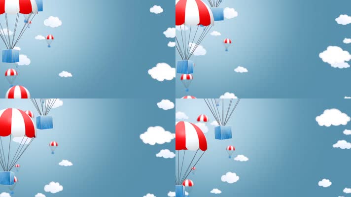 卡通云气球背景视频