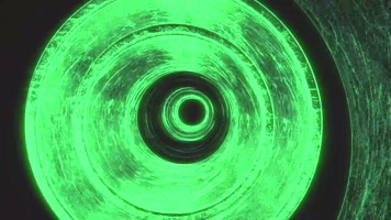 绿色抽象发光隧道穿梭vj背景视频 
