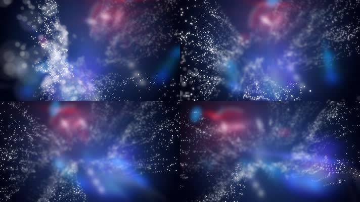 抽象蓝红模糊板块粒子闪烁运动效果