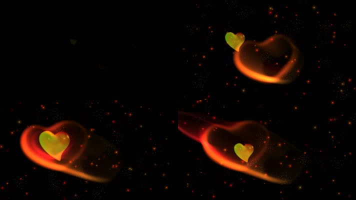 烂漫粒子心飞舞闪烁星星动画