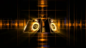 空间科技炫光线条绽放音响喇叭旋转线性变换