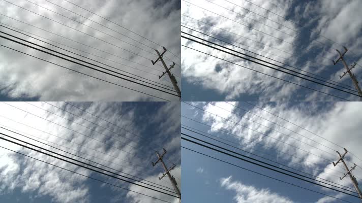 电线杆上流动的云海