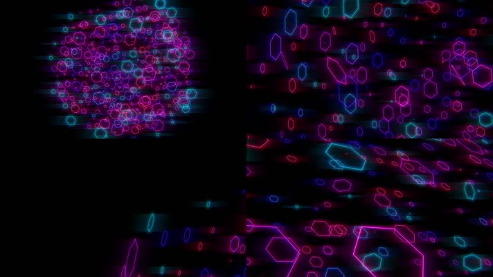 时尚酷炫彩色抽象菱形闪烁背景视频