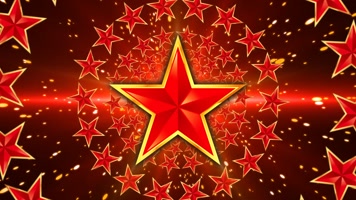 （无缝循环）中心放射红星闪闪五角星