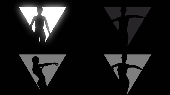 黑白灯光闪烁性感人影柔美舞蹈