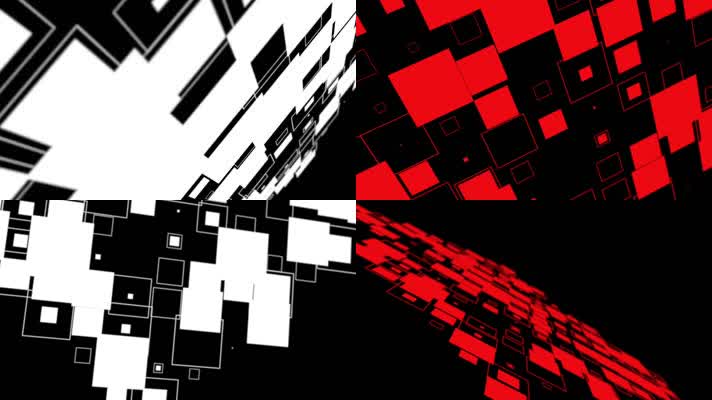 红白抽象方块线条vj背景视频