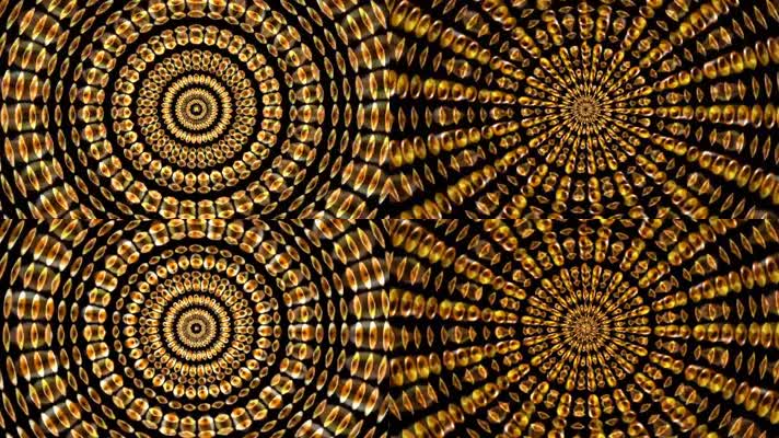 金色砖石花朵绽放vj视频背景