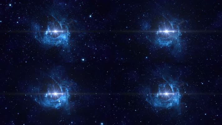 蓝色大气唯美星光粒子LED舞台背景素材