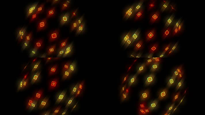 球形旋转彩色方块vj背景视频