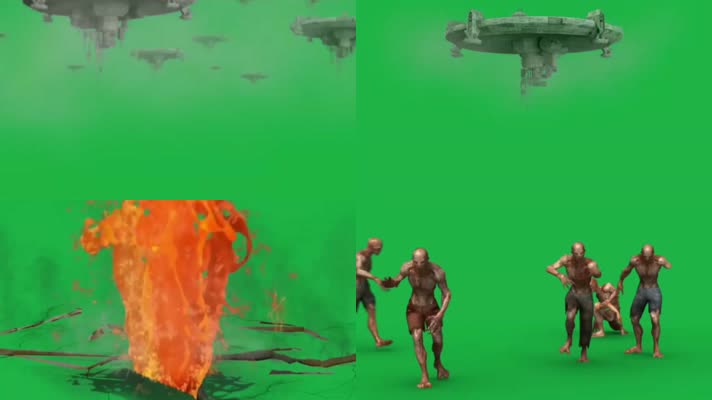 绿屏飞船蛇怪抠像特效合成素材