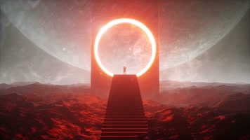 科幻时空星球山体变形vj酒吧夜店