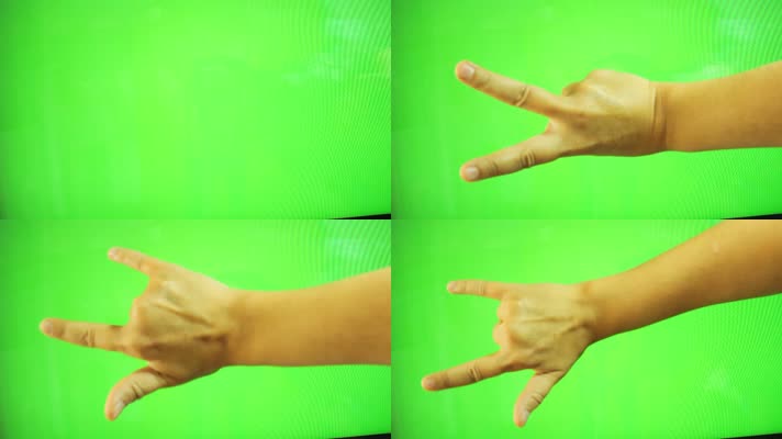 绿屏手势抠像素材