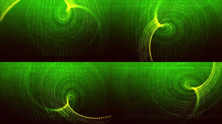 绿色粒子光斑旋转循环动画