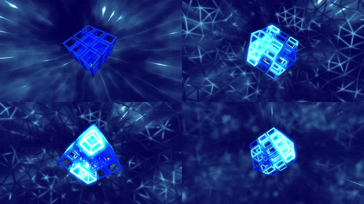蓝色disco抽象能量框led光闪烁
