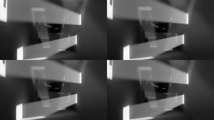 黑白窗口光影隧道穿梭VJ视频