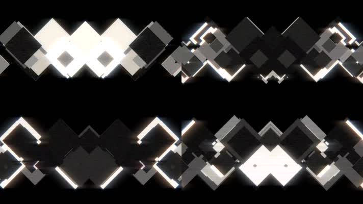 黑白方块灯光闪烁vj背景视频