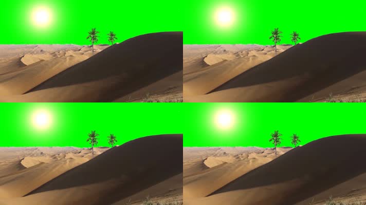 绿屏沙漠日出特效抠像素材