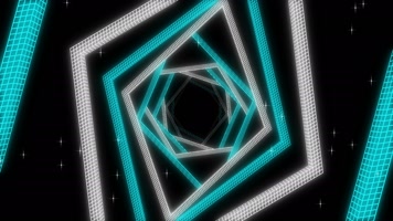 科幻智能四边形旋转时空穿梭视觉效果