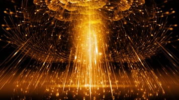 3D金色粒子光线