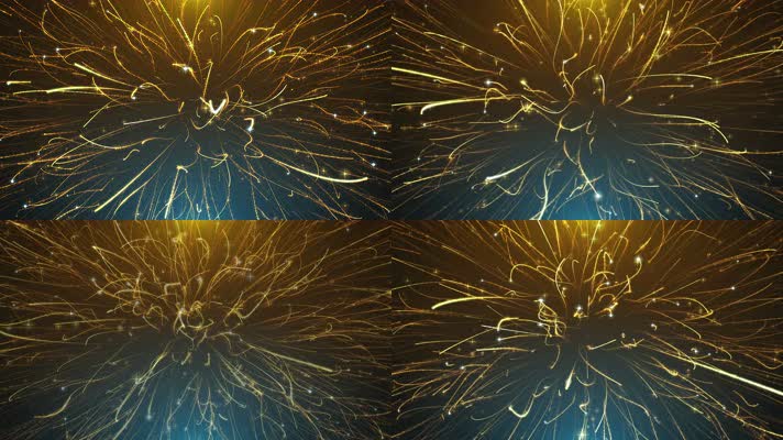 发射的金色线条