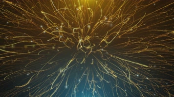 发射的金色线条