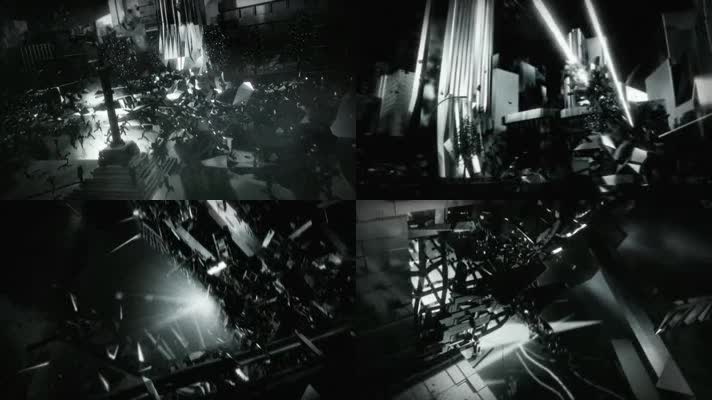 暗黑风格建筑破碎背景