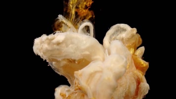 时尚流体烟雾颜料金色眼镜动态艺术