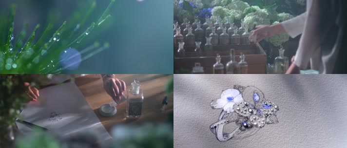 唯美珠宝首饰八仙花银河设计手工打造