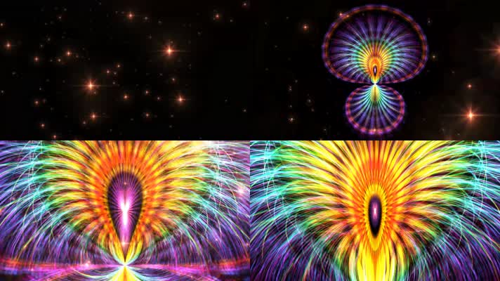 4k超清彩虹翅膀张开演艺背景视频素材