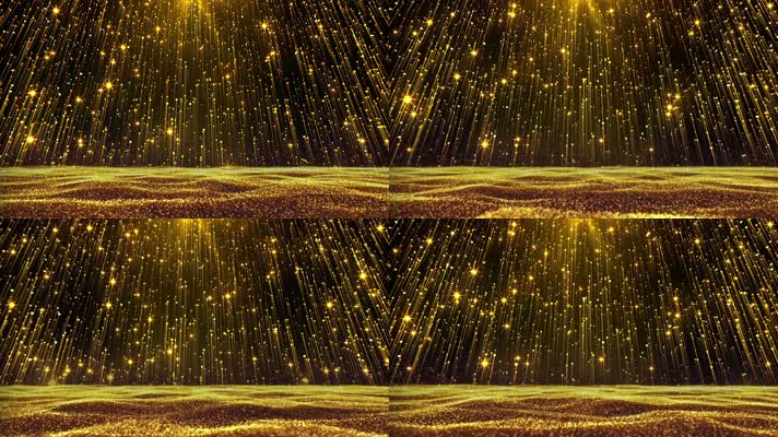 金色海洋粒子星空舞台背景视频