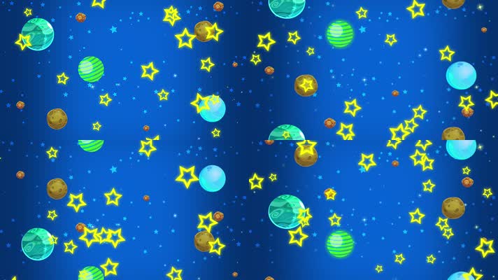 卡通星空宇宙星球背景循环