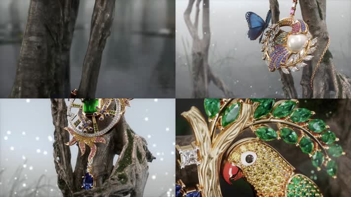 唯美梦幻蝴蝶飞舞高贵珠宝饰品