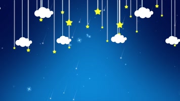 卡通夜晚星星白云流星循环背景