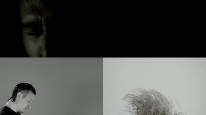 黑白艺术光影快闪节奏甩头发