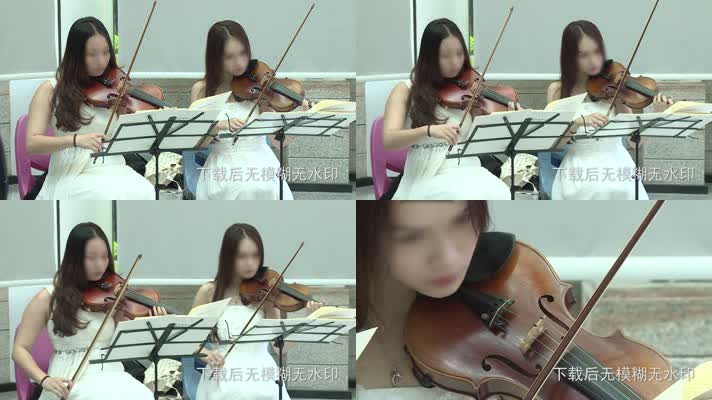 美女拉小提琴