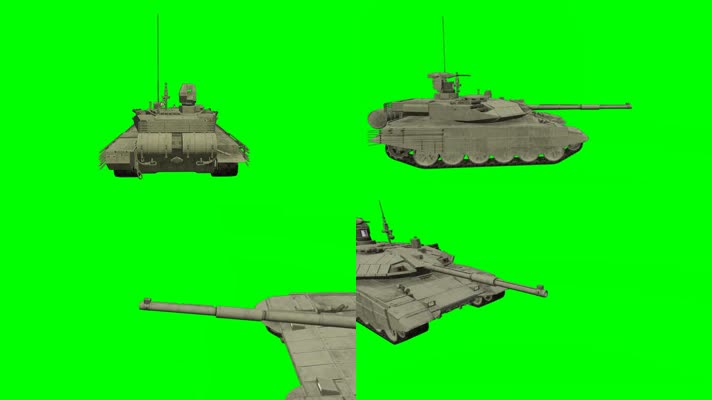 绿屏俄罗斯战车坦克抠像特效素材