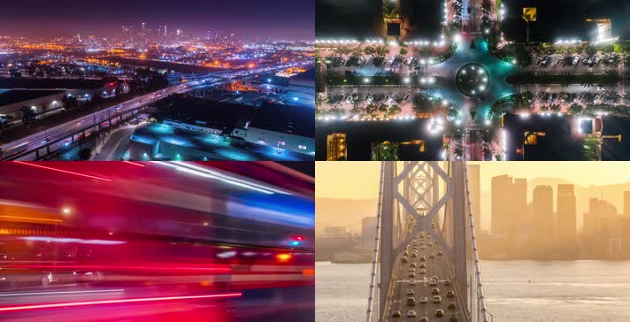 极品城市延时摄影立交桥交通枢纽