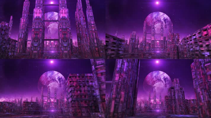 未来科幻城市穿行