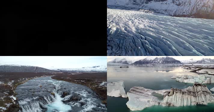 4K航拍冰川 山地 极地