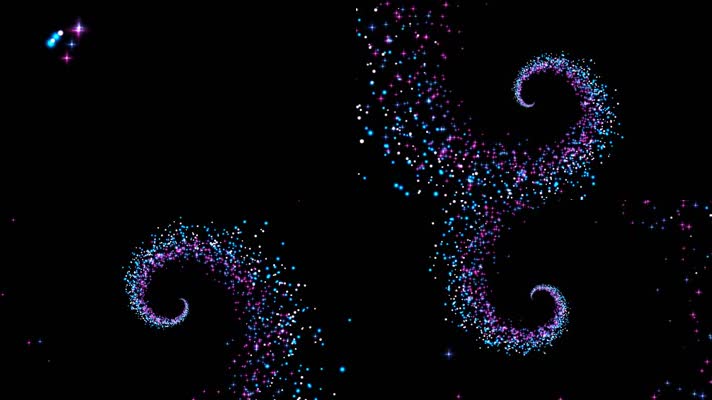 缤纷旋转的彩色粒子特效