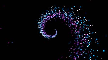 缤纷旋转的彩色粒子特效