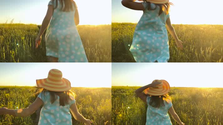 小朋友 秋天 草地 麦田 麦地 快乐童年 开心