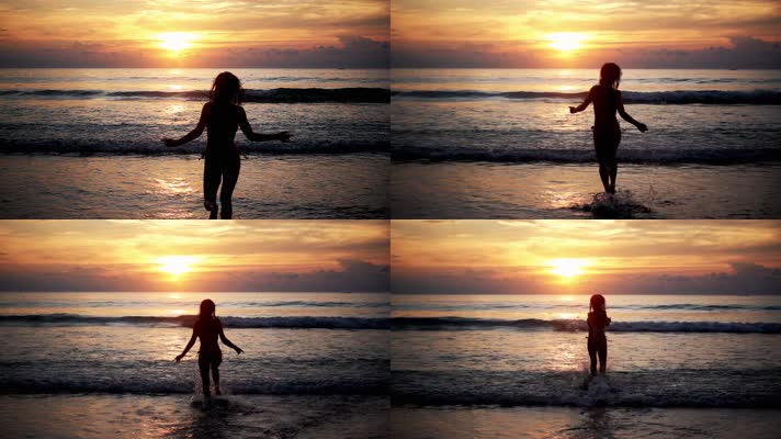 小女孩奔跑 放松运动