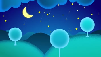卡通夜晚唯美背景循环