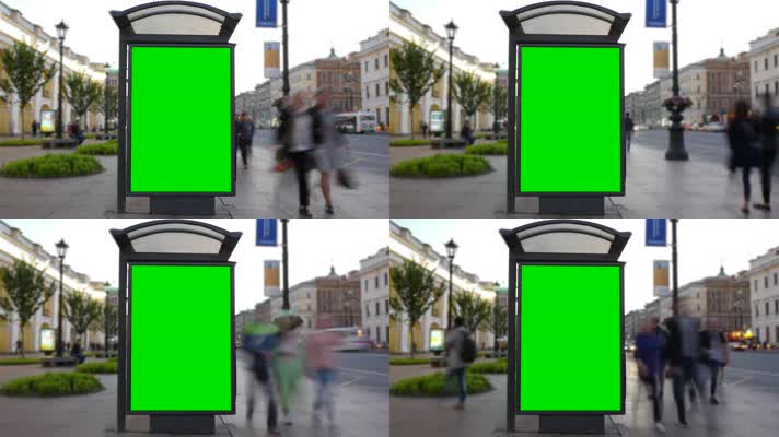 绿屏抠像广告牌 指示牌  