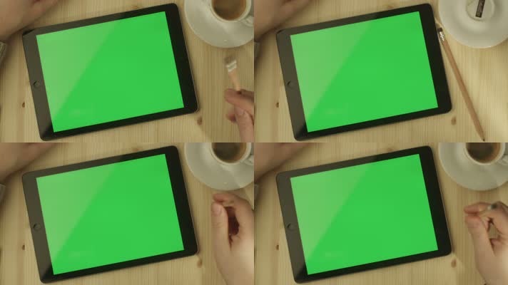 点击平板电脑绿屏 使用ipad  