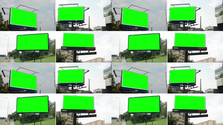绿屏抠像广告牌 指示牌  