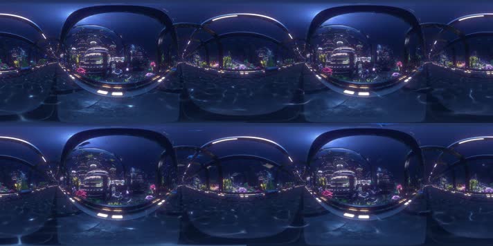 4K梦幻未来海世界水下都市