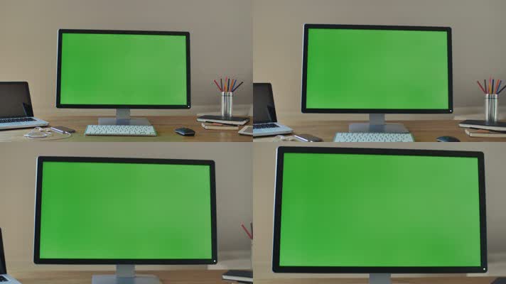 电脑屏幕 绿屏幕可抠像 工作 