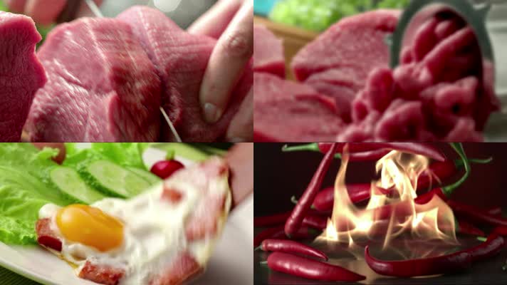 肉类视频烤肉火腿美食